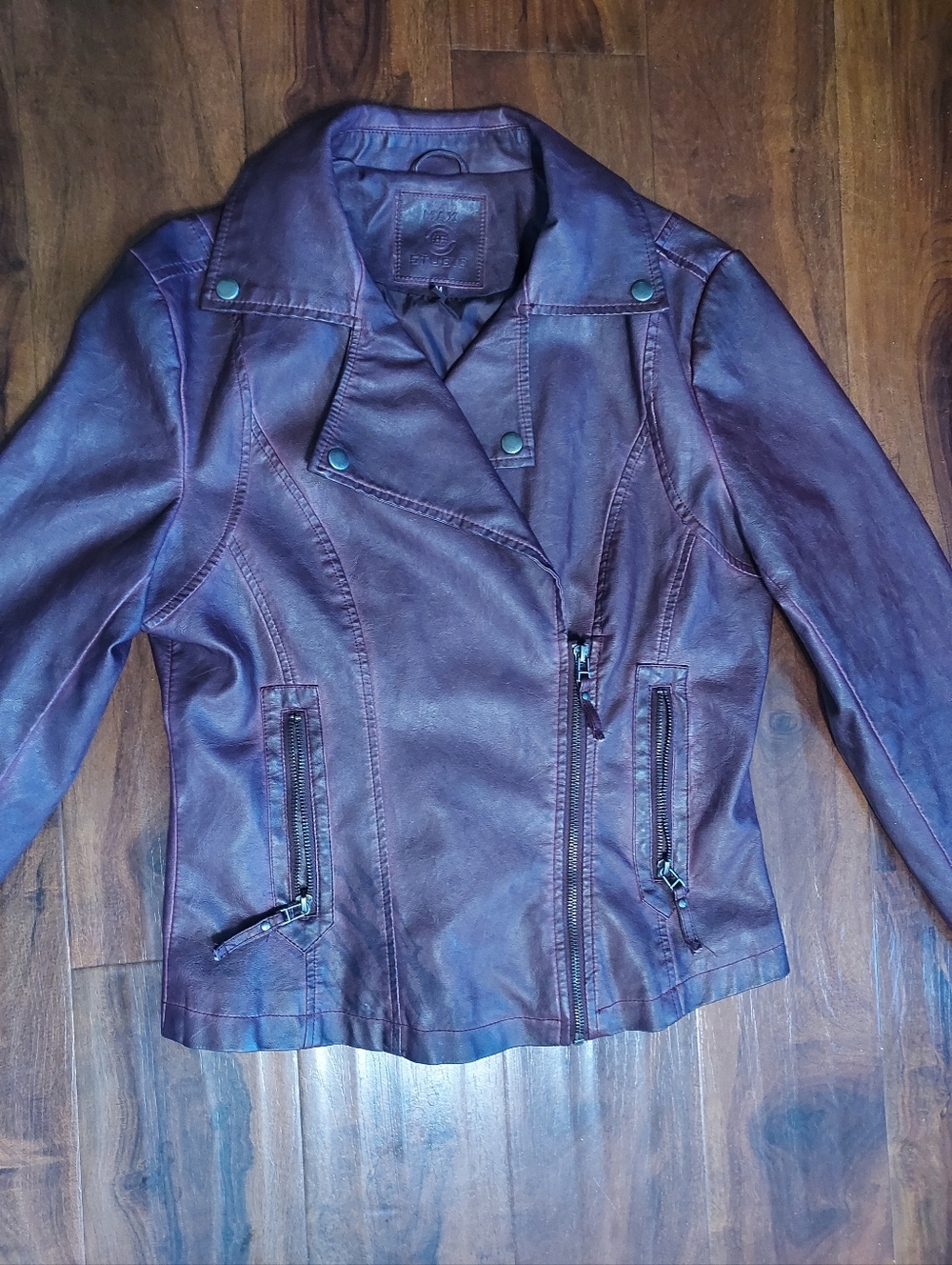 Max Studio Deep Purplr Leather Jacket